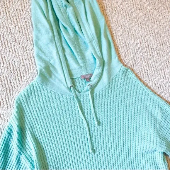 TALBOTS Tunic Cable Knit Sweater in Turquoise Size Petite Small - Picture 2 of 3